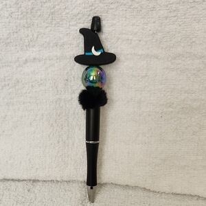 Witch Hat Black Pen with Iridescent Accents